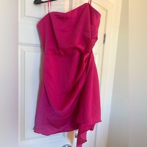 DO+BE One Shoulder Fuchsia Dress